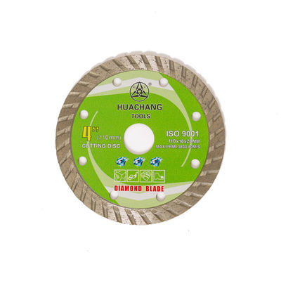 Presse froide 4.3inch “110×1.2/1.8×10×20mm Turbo Diamond Blade For General Purpose, en céramique, de marbre et concret