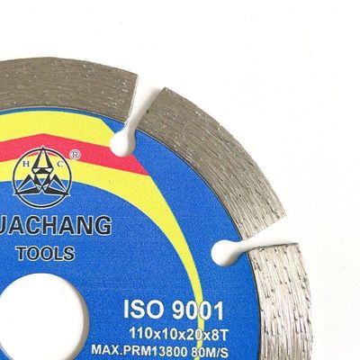 Presse chaude	110×1.2/1.8×10×20×8T a segmenté la lame Diamond Saw Blade For Ceramic, la tuile, le granit, le marbre, le béton et la brique