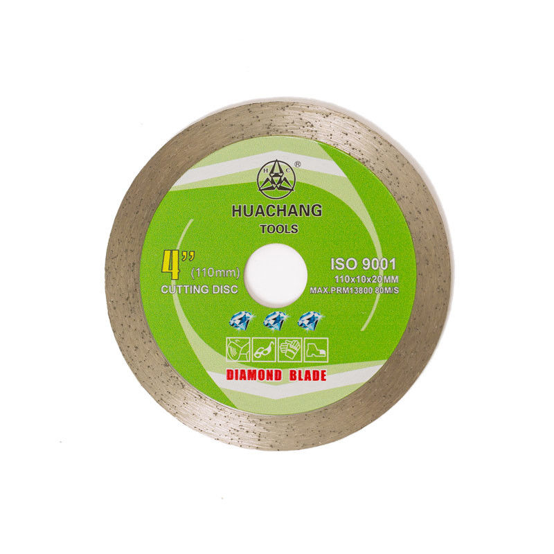 la presse froide Rim Diamond Blade For Ceramic continu de 4.3inch 110×1.2/1.8×10×20mm, marbrent avec la longue vie de coupure