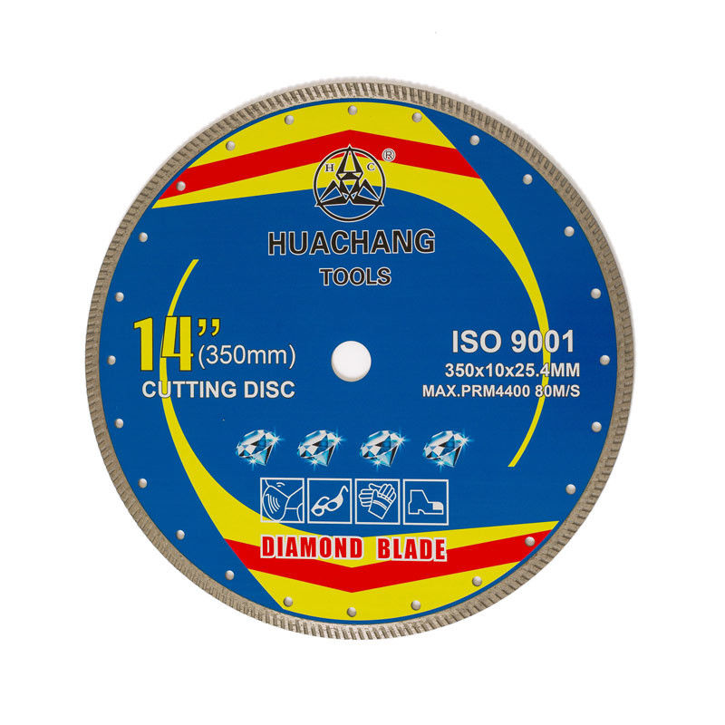 Corps en acier de haute qualité chaud de Diamond Blade 65Mn de porcelaine de la presse 14inch “350×2.2/3.2×10×25.4mm avec la longue vie de coupure