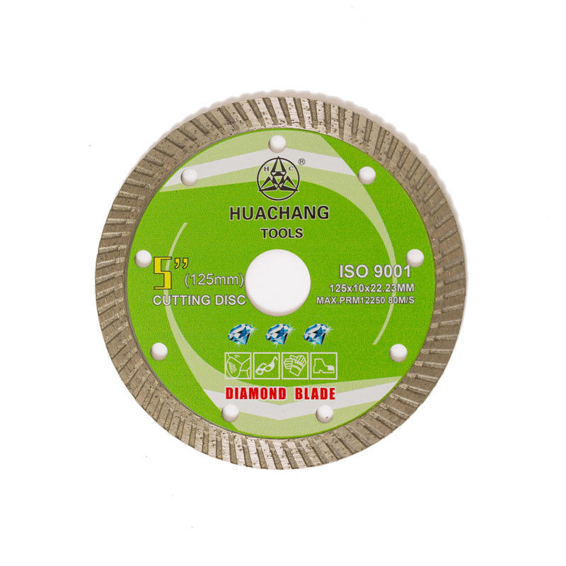 Presse froide 5inch “125×1.2/2.0×10×22.23mm Turbo Diamond Blade For General Purpose, en céramique, de marbre et concret