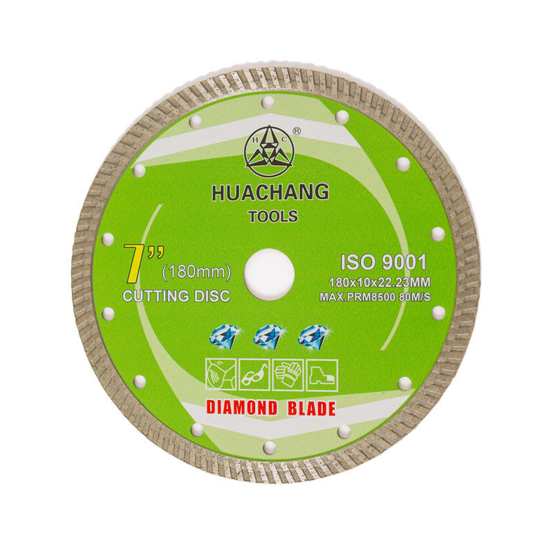 Presse froide 7inch 180×1.6/2.6×10×22.23mm Turbo Diamond Blade For General Purpose, en céramique, de marbre et concret