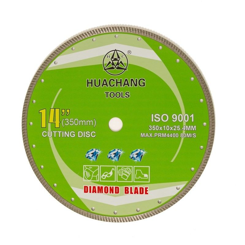 14inch “350×2.2/3.2×10×25.4mm Turbo Diamond Blade Cold Press For d'usage universel, en céramique, de marbre et concret